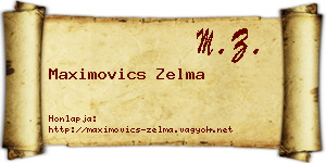 Maximovics Zelma névjegykártya